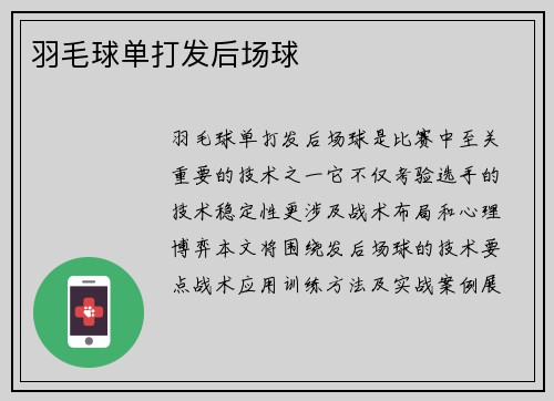 羽毛球单打发后场球